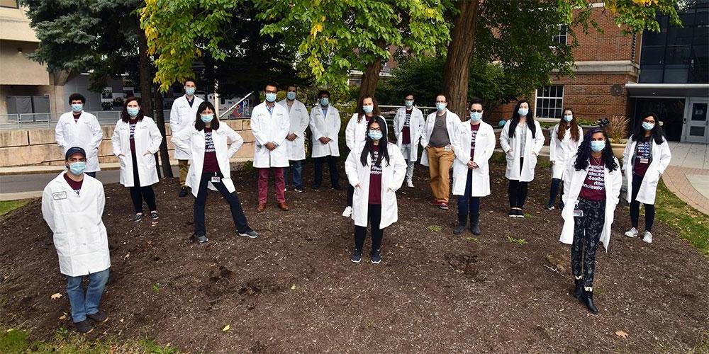 First Year Students in White Coats