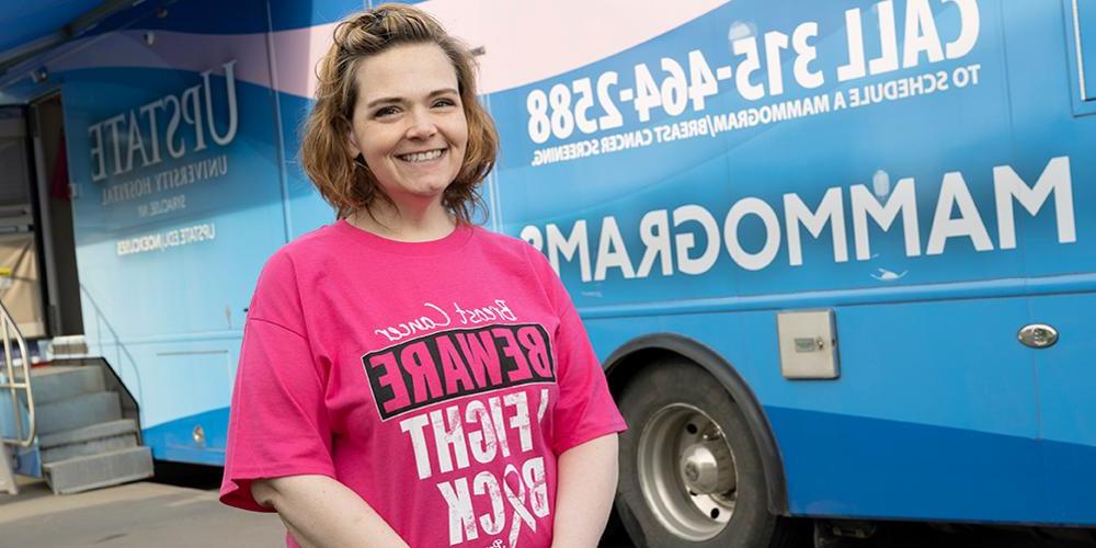 Kimberly Copeland is a fan of the “mammo van” to help women be screened for breast cancer. (photo by Susan Kahn)