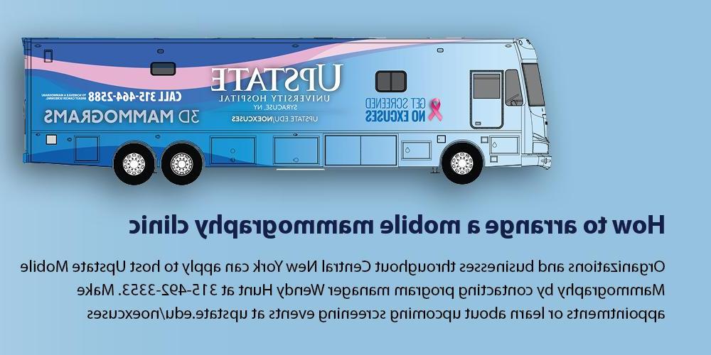 How to arrange a mobile mammography clinic: Call program manager Wendy Hunt at 315-492-3353.